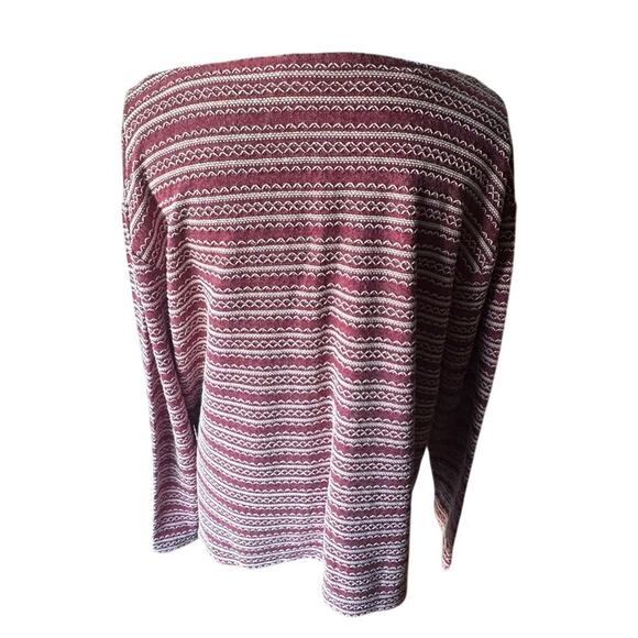 J.Jill Women’s Red & White Embroidered Long Sleeve Cotton Blend Top XL - Picture 4 of 7